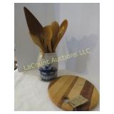 salmon falls utensil holder spoons cutting board