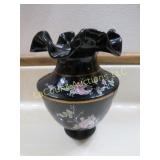Fenton hand painted ruffle edge vase
