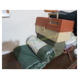 2 tackle boxes net misc fishing supplies