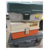 3 empty fishing tackle boxes Plano