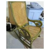vintage rocking chair has been re caned