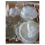 clear glass bowls platters pickle dishes mini pie