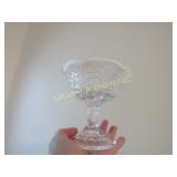 white opalescent ruffled compote bullseye