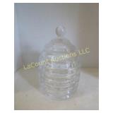 Crystal beehive cookie jar covered container