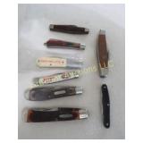 8 pocket knives Jacques New Holland old timer