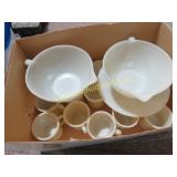 Fire King batter bowls ivory flat bottom mugs