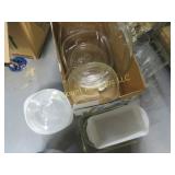 assorted casseroles glassware