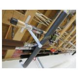 fishing poles on rack Garcia Buccaneer reel