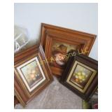 3 paintings large fancy mirror