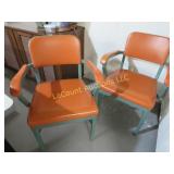 2 vintage mod orange chairs