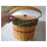 large longaberger basket w liner & lid
