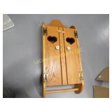 wood heart wall cabinet w towel bar