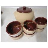 Watt bean pot w 6 matching individuals