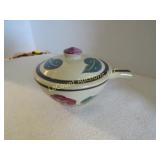 Vintage Watt Rio rose covered soup handle bowl