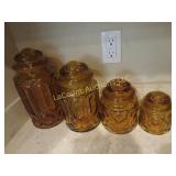 Moon &  stars amber canister set