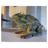 cast & glass frog garden decor