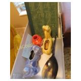 vintage planters carved horn bird spoon book