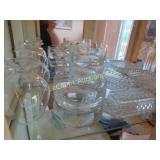 glass on left butter dishes fruit bowl w small