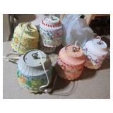 6 vintage planter hanging lights lawn ware pots