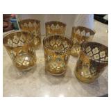 6 vintage Culver glasses rocks