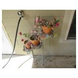 triple plant stand w pots