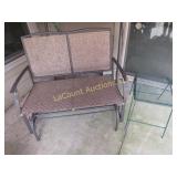 glider patio love seat w side table