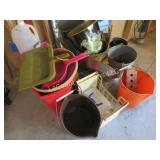 buckets pails dust pans galvanized plastic