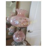 vintage hand painted gone w wind lamp