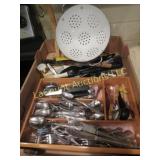 silverware drawer flatware & enameled colander