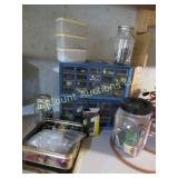 2 parts bins w misc other containers contents