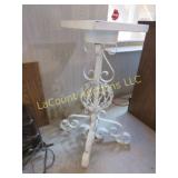 wrought iron table base wood top