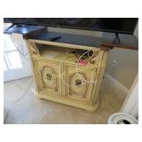 bar or TV stand side cabinet top flips out