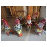 assorted concrete gnome elf garden figures
