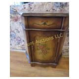 floral painted side accent cabinet