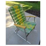 vintage webbed rocking chair