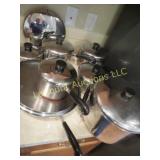 copper bottom Revereware set pots pans huge set