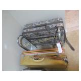 shoe rack & 2 suit cases