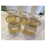 5 vintage Culver glasses rocks