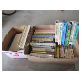 2 boxes assorted books some VHS