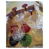 colored margarita glasses hand cut Hungary
