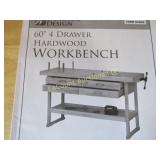60" 4 drawer workbench vise end