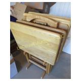 wood TV trays w stand
