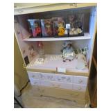 painted display cabinet w plexi glass shield