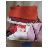 assorted linens table cloths