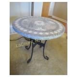 stone tile top side accent table dragonfly