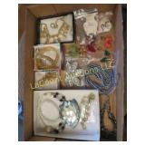 assorted vintage jewelry necklaces Holiday pins