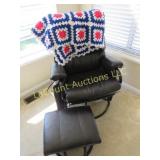 glider rocker w matching stool storage pockets
