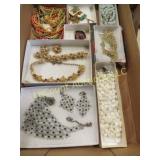 assorted vintage jewelry necklaces pin