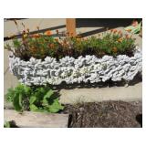 cast iron garden planter w flowers