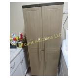 plastic double door storage cabinet
